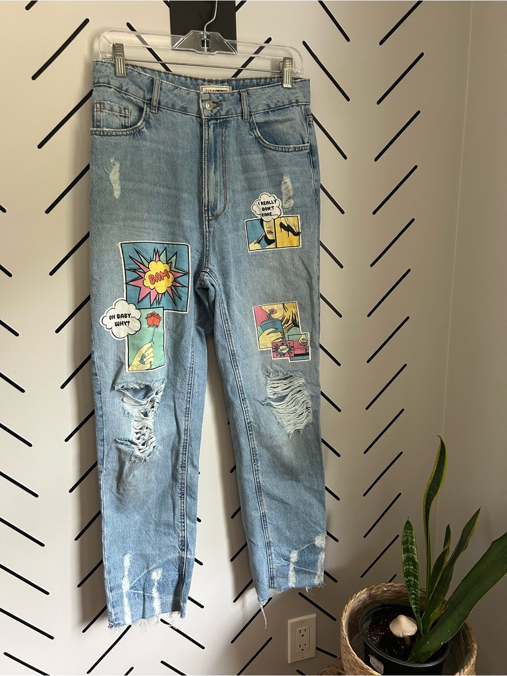 Pimkie denim women’s comic print jeans